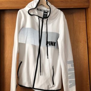 pink zip up reflective hoodie